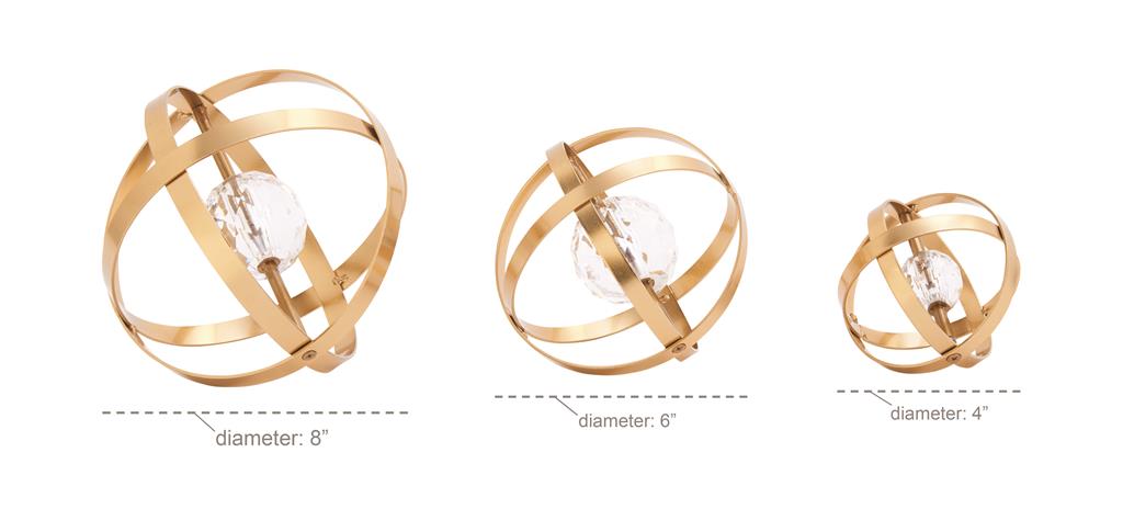 GOLD METAL GEOMETRIC SCULPTURE,