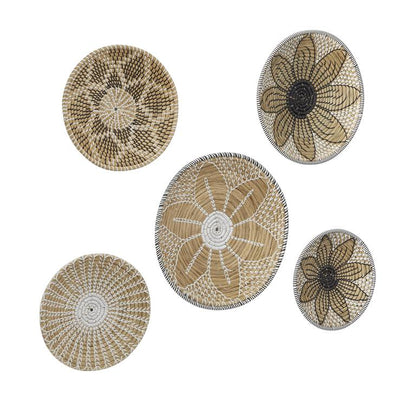 BROWN SEAGRASS PLATE HANDMADE BASKET WALL DECOR,