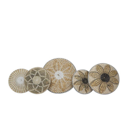 BROWN SEAGRASS PLATE HANDMADE BASKET WALL DECOR,