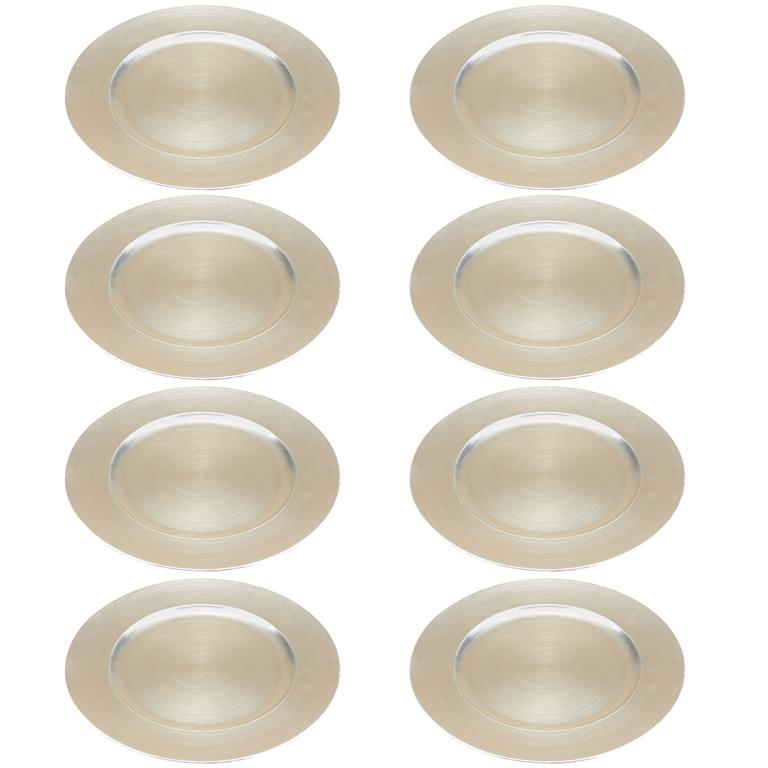 1 PIECE SILVER MELAMINE CHARGER,