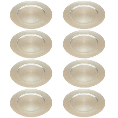 1 PIECE SILVER MELAMINE CHARGER,