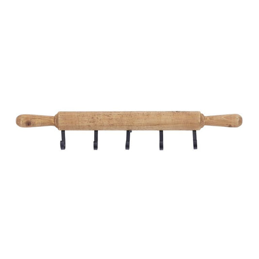 BROWN WOOD 5 HOOKS WALL HOOK