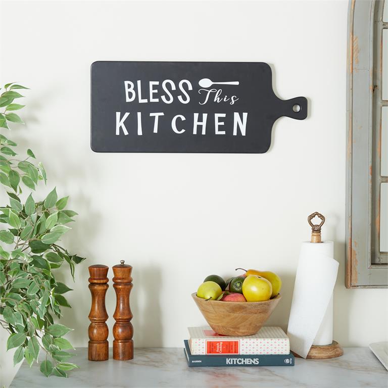 BLACK WOOD MODERN FARMHOUSE KITCHEN SIGN WALL DECOR,