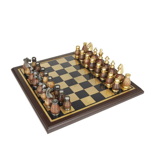 GOLD ALUMINUM CHESS GAME SET