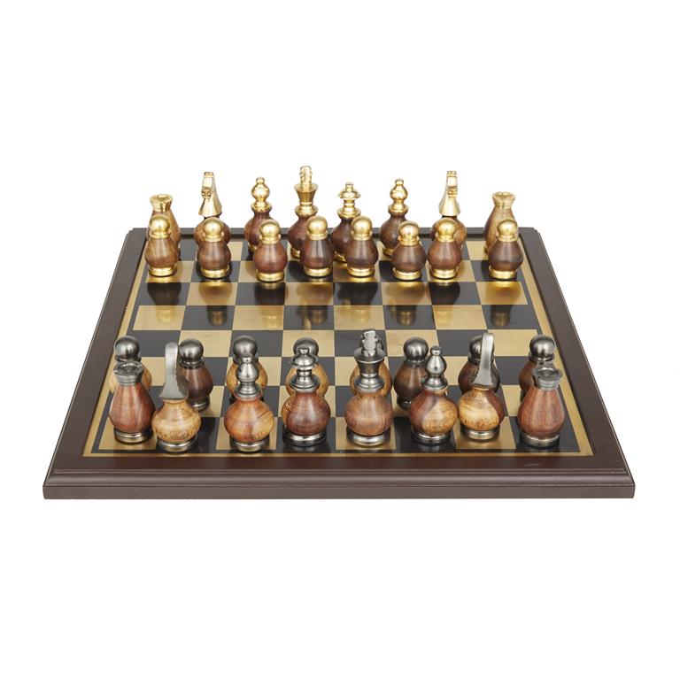 GOLD ALUMINUM CHESS GAME SET