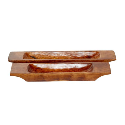 BROWN WOOD CONTEMPORARY TRAY