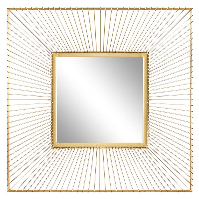 COSMOLIVING BY COSMOPOLITAN GOLD METAL STARBURST WALL MIRROR