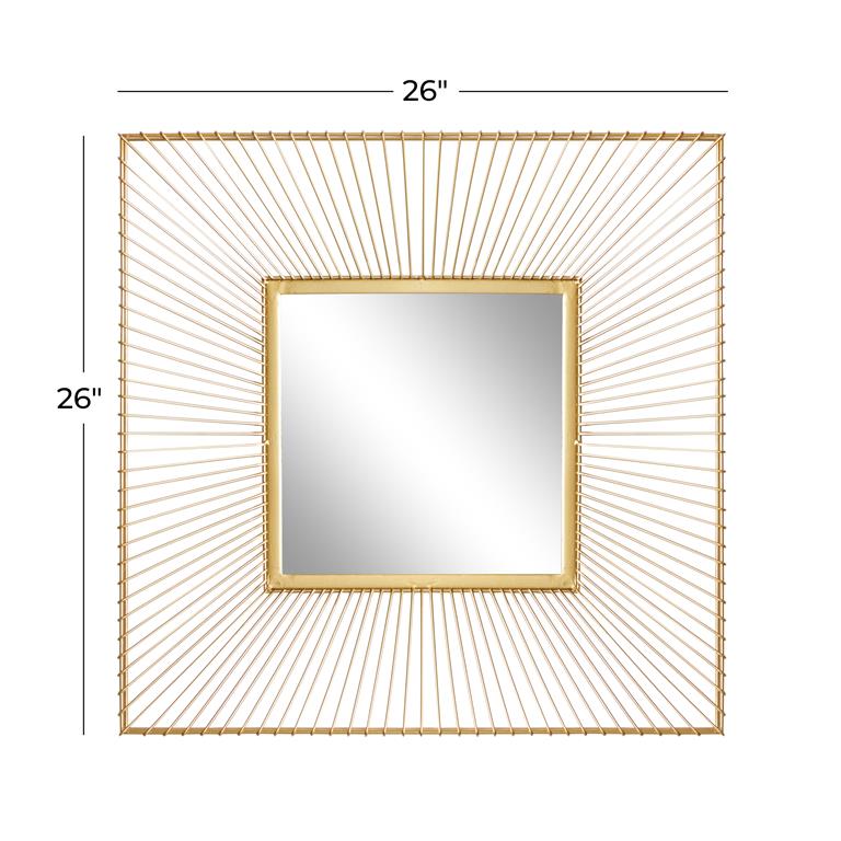 COSMOLIVING BY COSMOPOLITAN GOLD METAL STARBURST WALL MIRROR