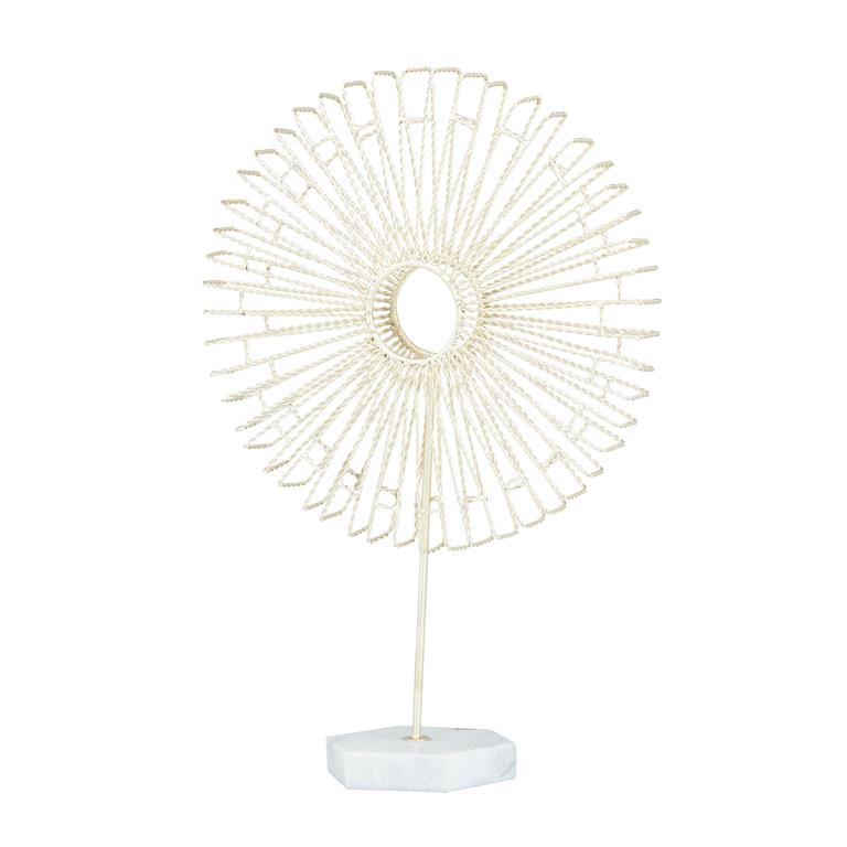 COSMOLIVING BY COSMOPOLITAN GOLD MARBLE STARBURST SCULPTURE
