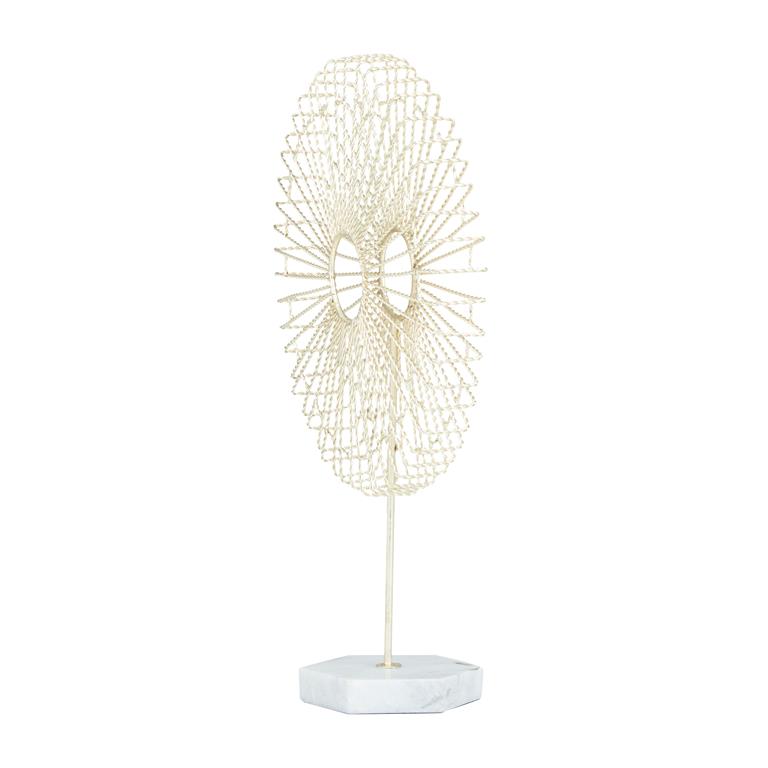 COSMOLIVING BY COSMOPOLITAN GOLD MARBLE STARBURST SCULPTURE