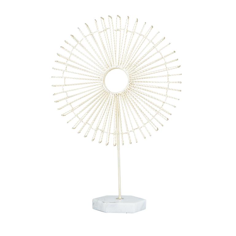 COSMOLIVING BY COSMOPOLITAN GOLD MARBLE STARBURST SCULPTURE