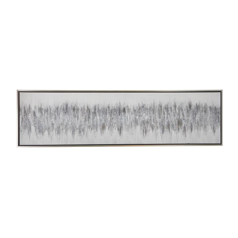 GRAY CANVAS ABSTRACT FRAMED WALL ART WITH SILVER FRAME