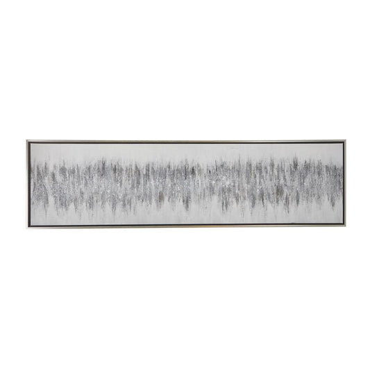 GRAY CANVAS ABSTRACT FRAMED WALL ART WITH SILVER FRAME