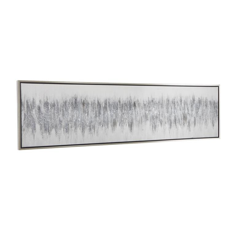 GRAY CANVAS ABSTRACT FRAMED WALL ART WITH SILVER FRAME