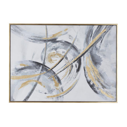 GOLD CANVAS ABSTRACT FRAMED WALL ART WITH GOLD FRAME