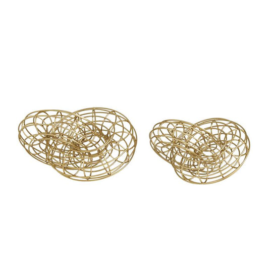 GOLD METAL CHAIN WIRE SCULPTURE