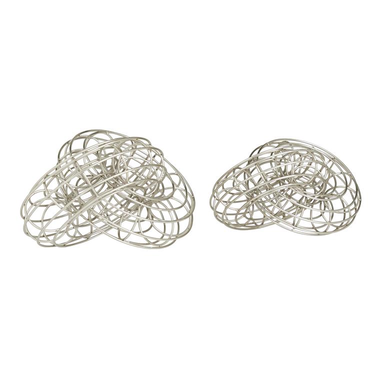 SILVER METAL CHAIN WIRE SCULPTURE