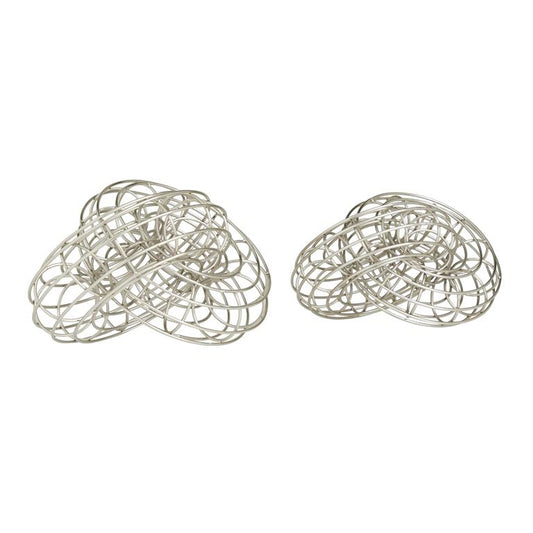 SILVER METAL CHAIN WIRE SCULPTURE