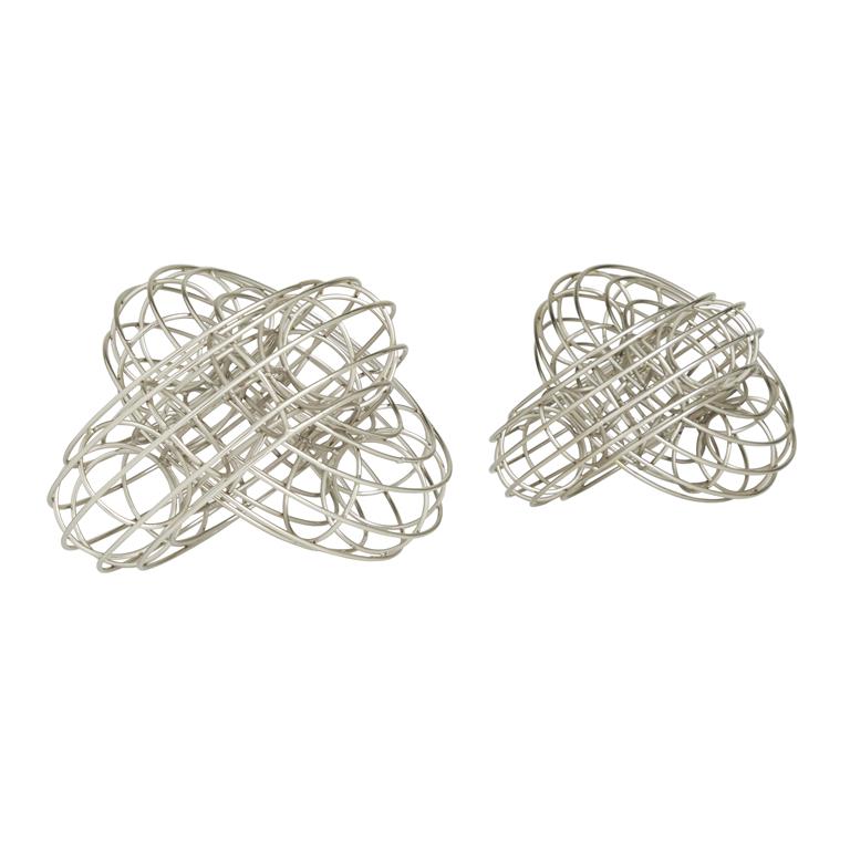 SILVER METAL CHAIN WIRE SCULPTURE