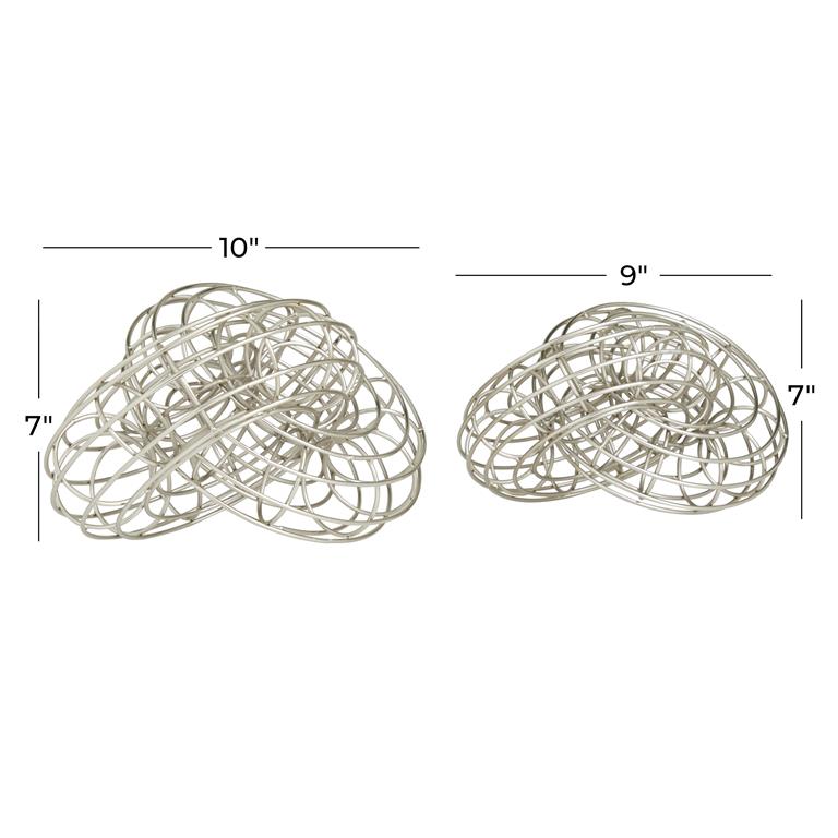 SILVER METAL CHAIN WIRE SCULPTURE