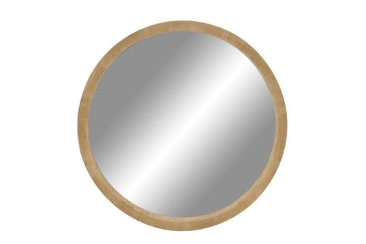 BROWN WOOD WALL MIRROR,