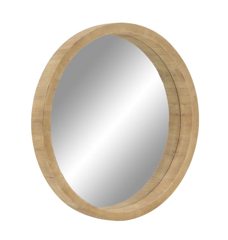 BROWN WOOD WALL MIRROR,