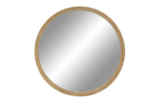 BROWN WOOD WALL MIRROR