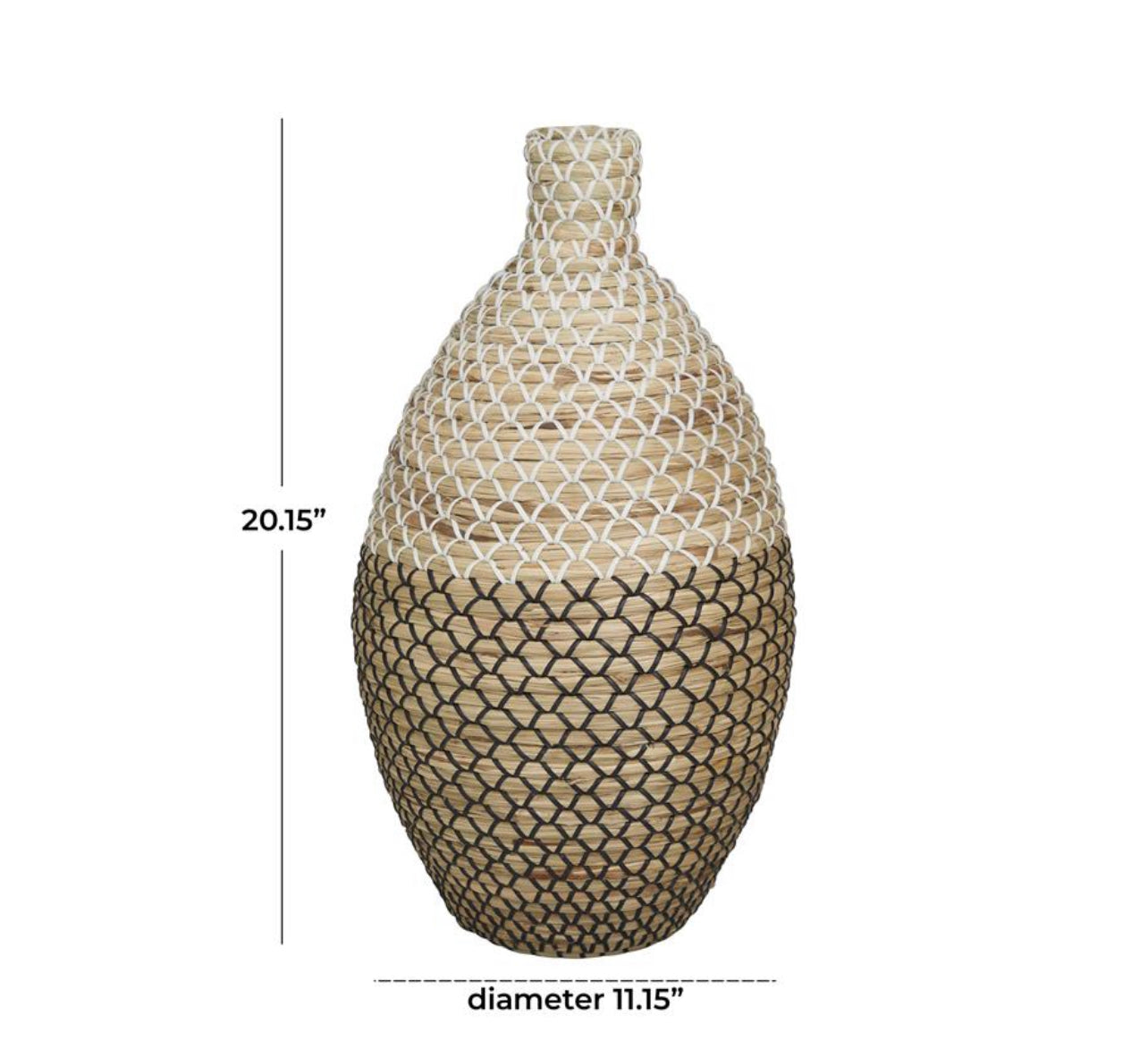 BROWN SEAGRASS TALL WOVEN FLOOR VASE