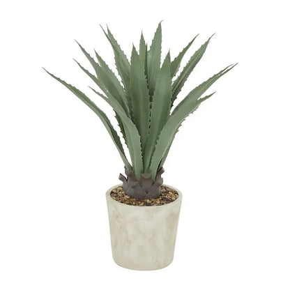 Beige Plastic Contemporary Agave Artificial Plant