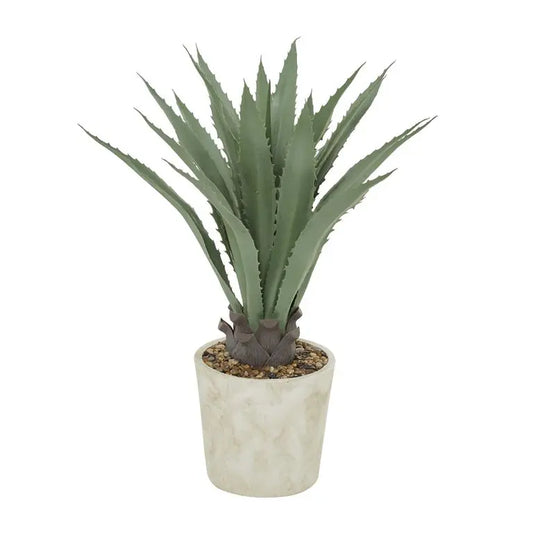 Beige Plastic Contemporary Agave Artificial Plant