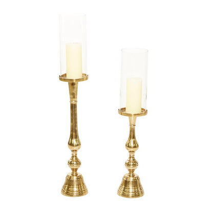 GOLD ALUMINUM HURRICANE LAMP