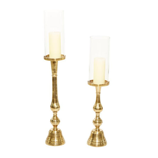 GOLD ALUMINUM HURRICANE LAMP