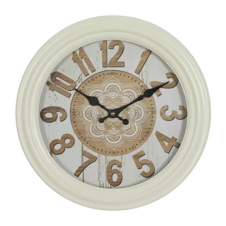 WHITE METAL FLUTED FRAME WALL CLOCK