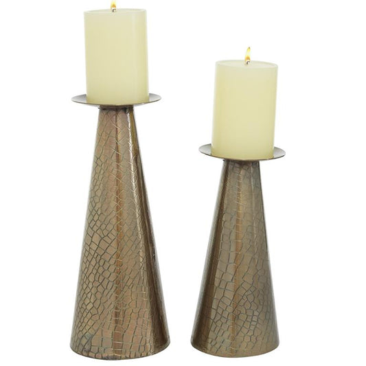 BRONZE STAINLESS STEEL MODERN CANDLE HOLDER,