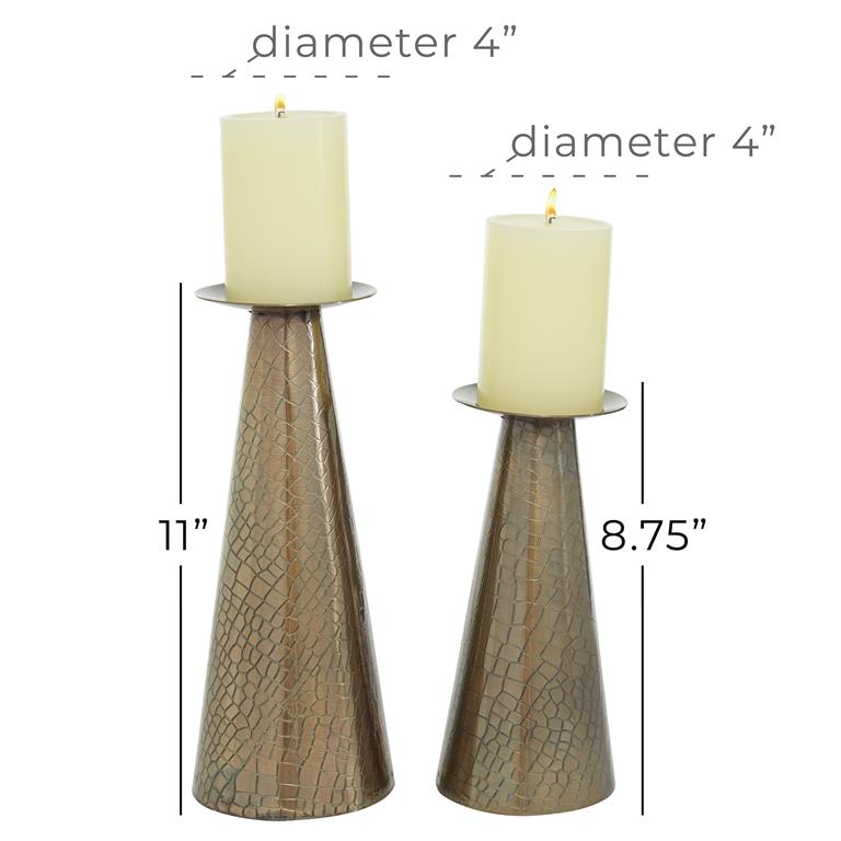 BRONZE STAINLESS STEEL MODERN CANDLE HOLDER,