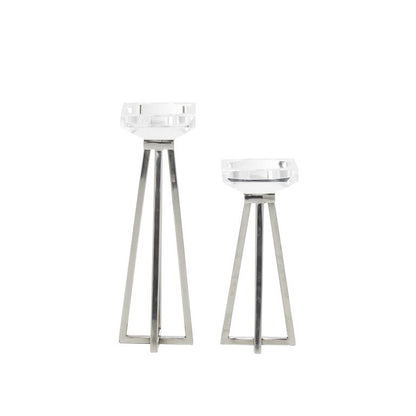 WHITE STAINLESS STEEL CANDLE HOLDER