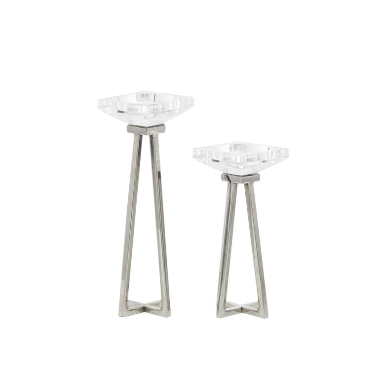 WHITE STAINLESS STEEL CANDLE HOLDER