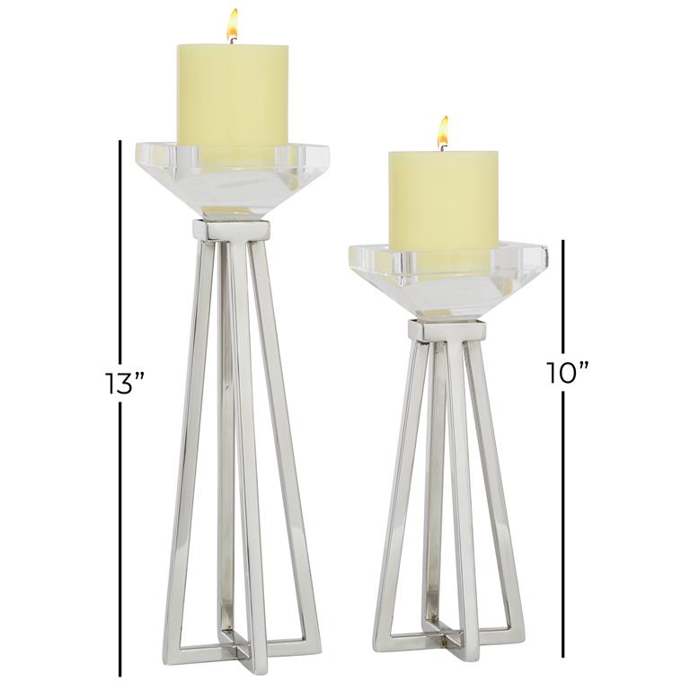 WHITE STAINLESS STEEL CANDLE HOLDER