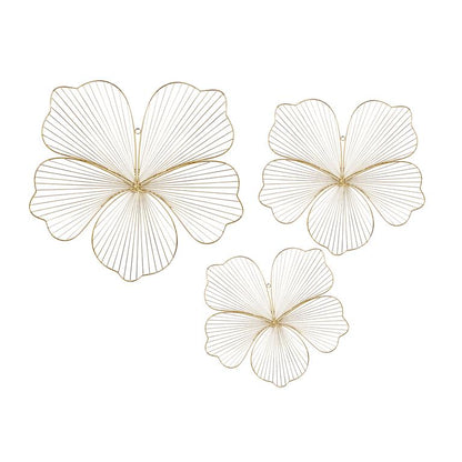 COSMOPOLITAN GOLD METAL FLORAL WALL DECOR,