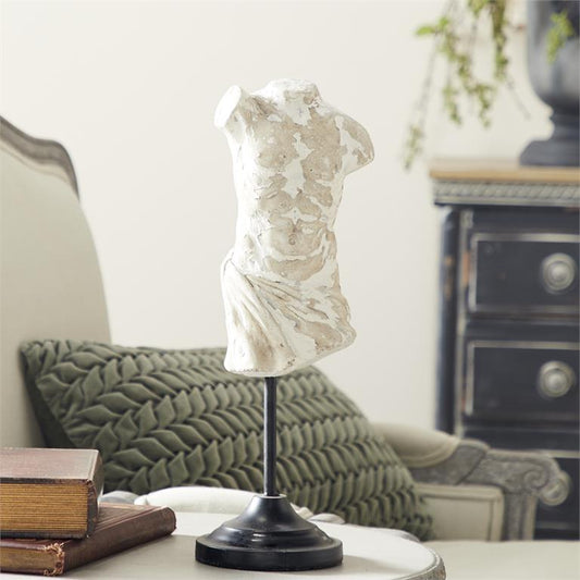 BEIGE FIBER CLAY VINTAGE PEOPLE SCULPTURE