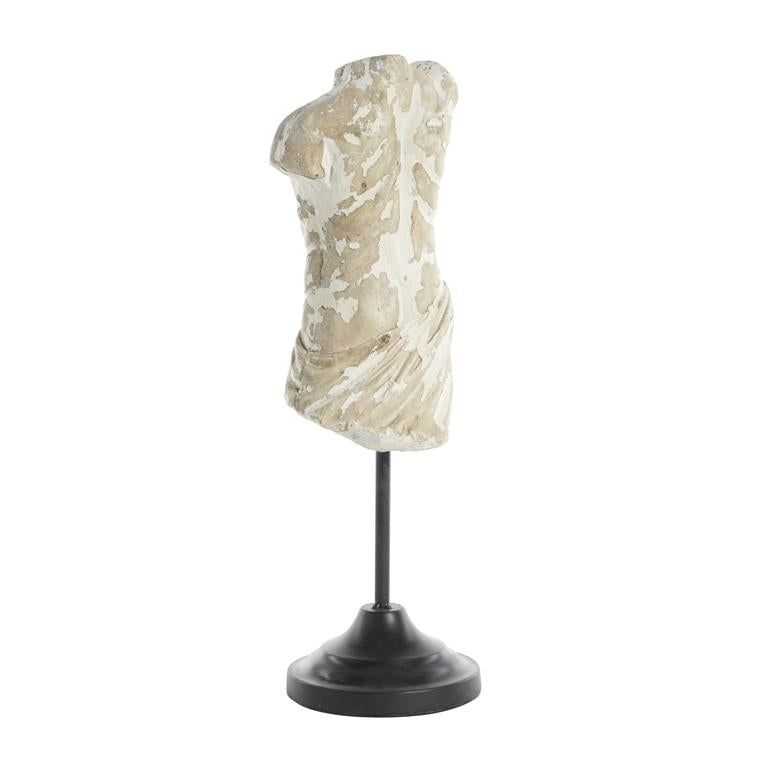 BEIGE FIBER CLAY VINTAGE PEOPLE SCULPTURE