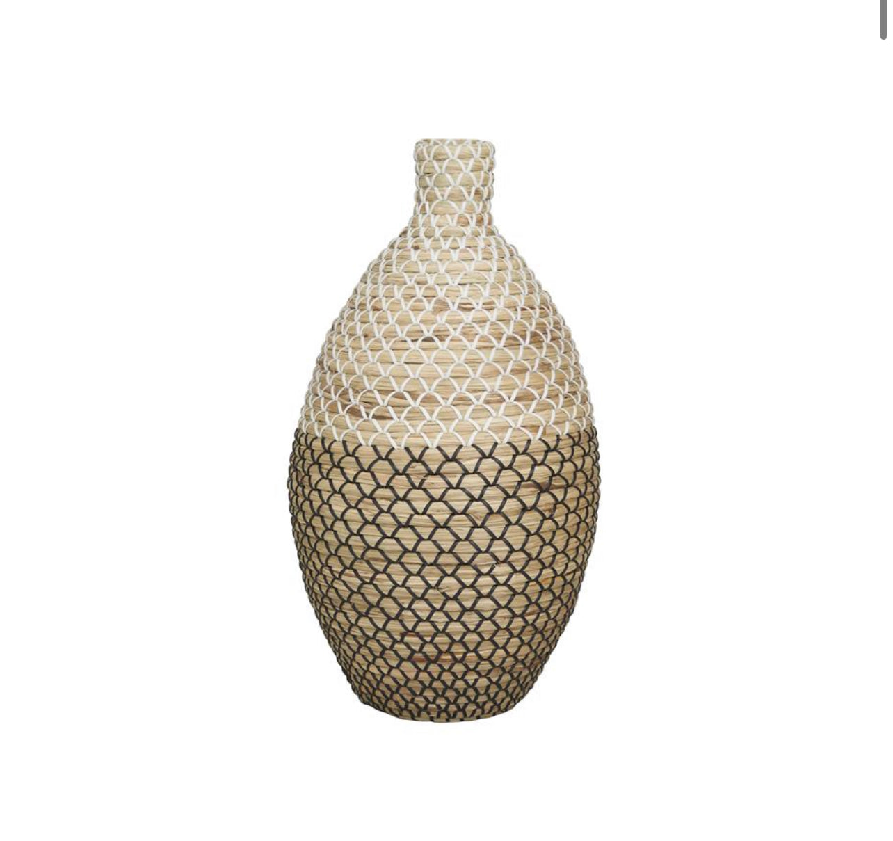 BROWN SEAGRASS TALL WOVEN FLOOR VASE