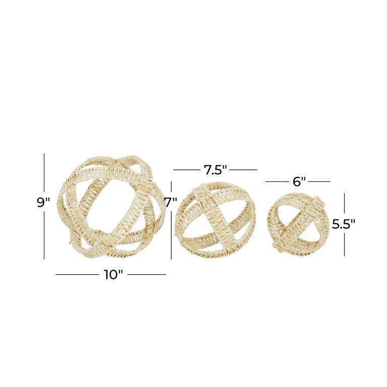 CREAM METAL GEOMETRIC HANDMADE WOVEN SCULPTURE