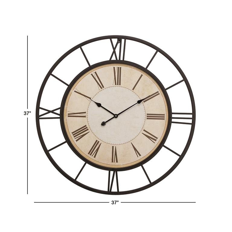 WHITE METAL INDUSTRIAL WALL CLOCK