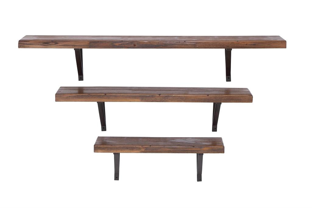 BROWN WOOD WALL SHELF