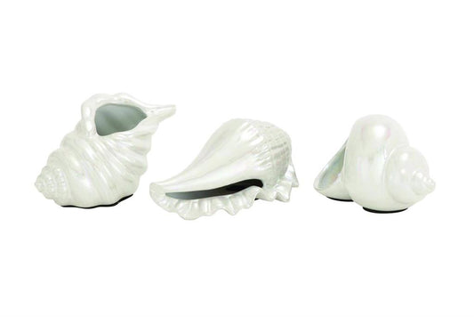 WHITE CERAMIC SEA LIFE SHELL SCULPTURE