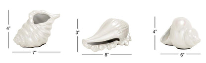 WHITE CERAMIC SEA LIFE SHELL SCULPTURE