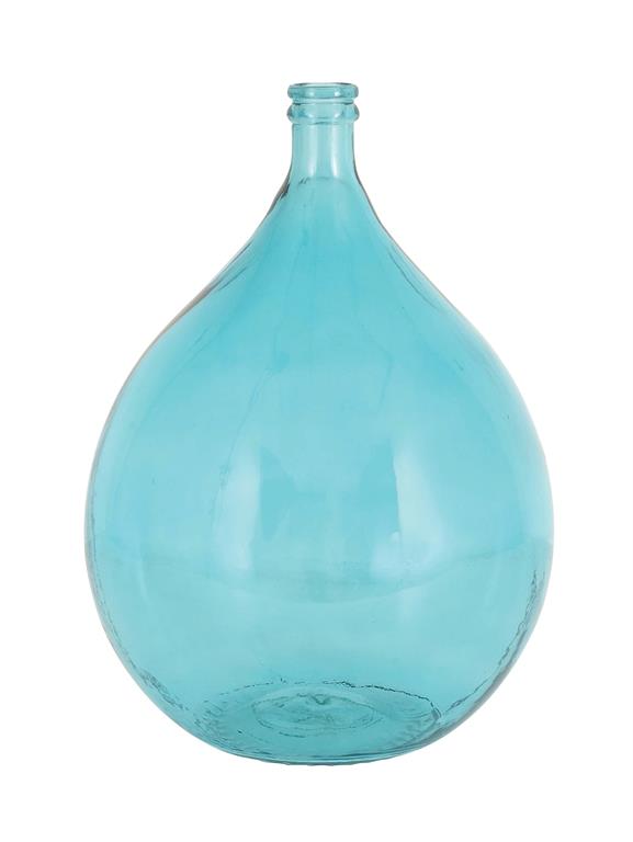 TURQUOISE GLASS SPANISH VASE