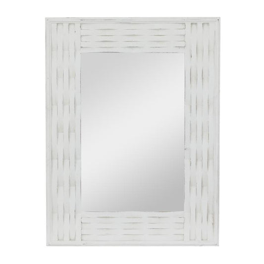 WHITE WOOD WALL MIRROR