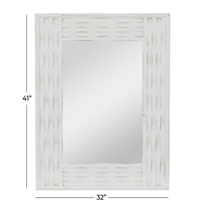 WHITE WOOD WALL MIRROR